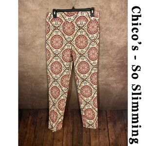 Chico's~So Slimming~Brigitte Slim Ankle Pant~Mandala print~Women’s size 6~NWOT